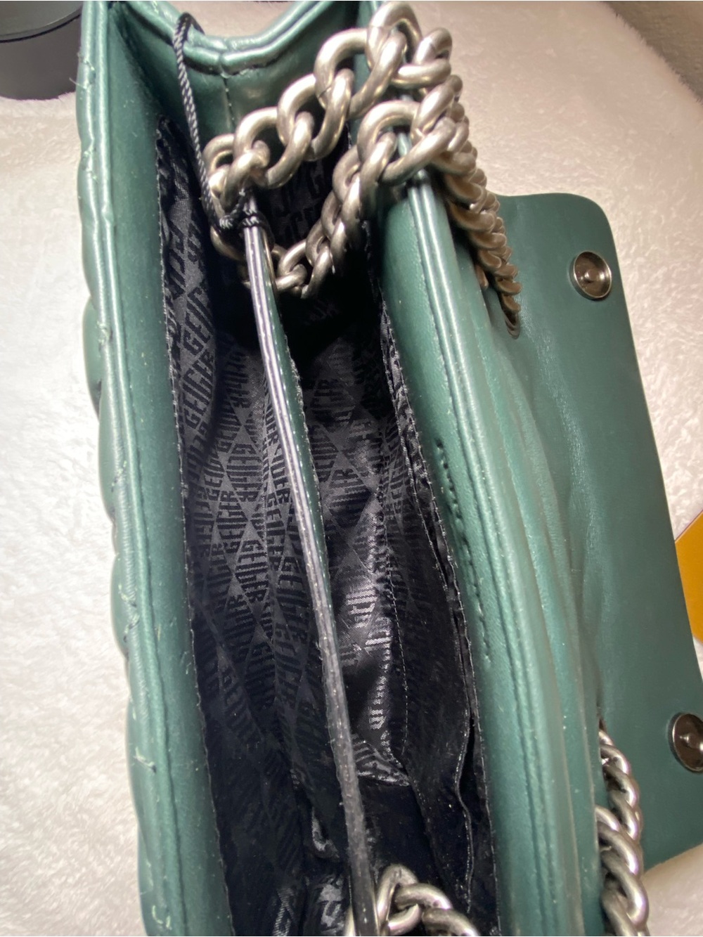 Kurt Geiger London Brixton Quilted Dark Green Leather Shoulder Bag NWT - Picture 6 of 12